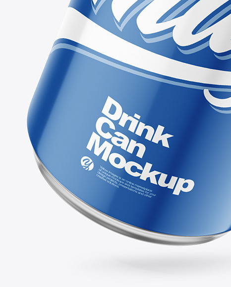 330ml Glossy Drink Can w/ Foil Lid Mockup