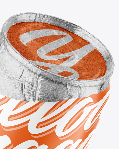 330ml Matte Drink Can w/ Foil Lid Mockup