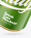 330ml Matte Drink Can w/ Foil Lid Mockup