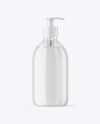 Clear Liquid Soap Bottle with Pump Mockup