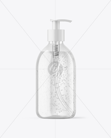 Clear Cosmetic Bottle with Pump Mockup