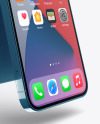 Two Apple iPhones 12 Pro Max Pacific Blue Mockup