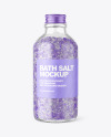 Glass Bottle with Mix Bath Salt Mockup