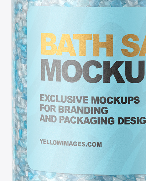 Glass Bottle with Mix Bath Salt Mockup