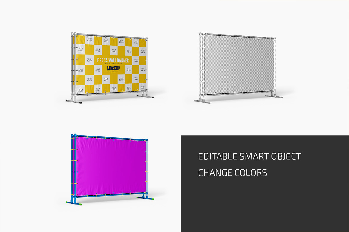Press Wall Banner Mockup Set Press Wall Banner Mockup Set