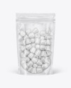 Clear Plastic Stand-up Pouch w/ Gummies Mockup