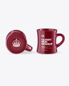 Two Glossy Mugs Mockup