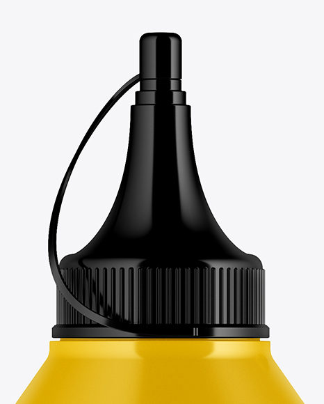 Glossy Plastic Sauce Bottle With Spout Cap Mockup