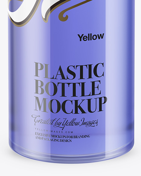 200ml Clear Plastic Bottle Mockup - Side View (High-Angle Shot)