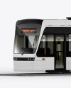 Light Rail Train Bybanen Mockup - Half Side View