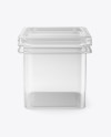 Clear Plastic Container Mockup - Front View (High Angle Shot)