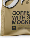 Matte Metallic Coffee Bag With Valve Mockup - Hero Shot