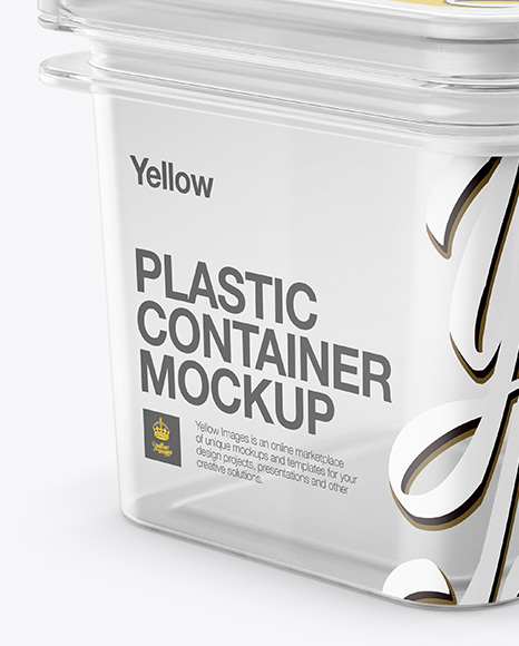 Clear Plastic Container Mockup - Half Side View (High-Angle Shot ...