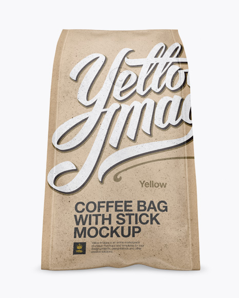 Kraft Paper Coffee Bag With Valve Mockup - Hero Shot