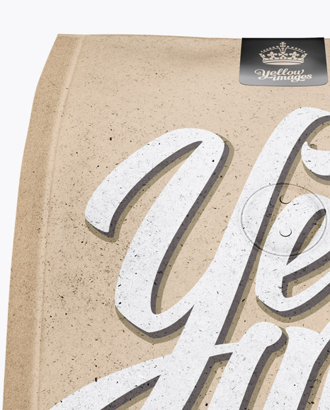 Kraft Paper Coffee Bag With Valve Mockup - Hero Shot