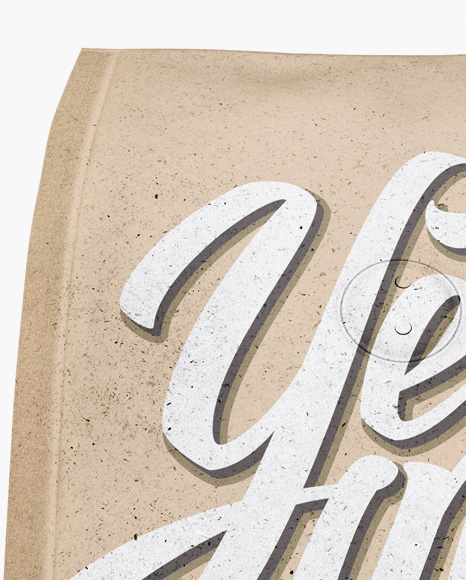 Kraft Paper Coffee Bag With Valve Mockup - Hero Shot