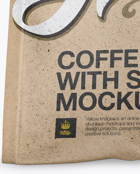 Kraft Paper Coffee Bag With Valve Mockup - Hero Shot