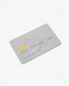 Metal Credit Card Mockup - Halfside View (High-Angle Shot)