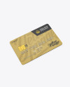 Metal Credit Card Mockup - Halfside View (High-Angle Shot)