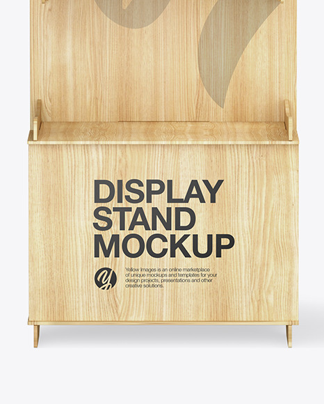 Wooden Display Stand Mockup