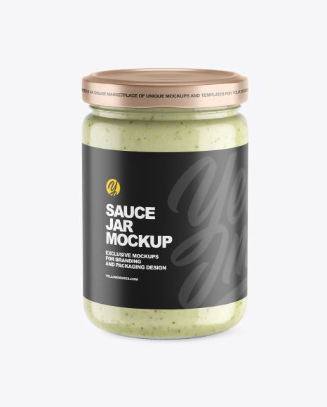 Clear Glass Jar w Sauce Mockup - Sauce+cook