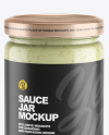 Clear Glass Jar w/ Sauce Mockup