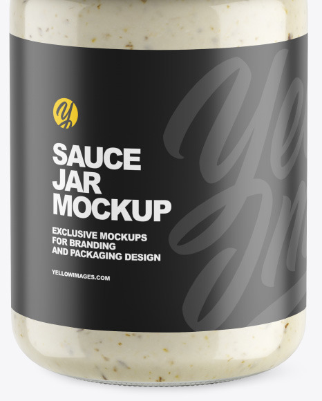 Clear Glass Jar w/ Sauce Mockup