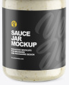 Clear Glass Jar w/ Sauce Mockup