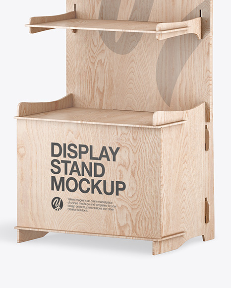 Wooden Display Stand Mockup