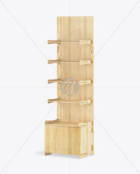 Wooden Display Stand Mockup