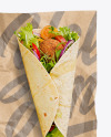 Paper Wrapper With Falafel Tortilla Mockup