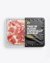 Plastic Tray with Matte Film &amp; Capocollo Mockup