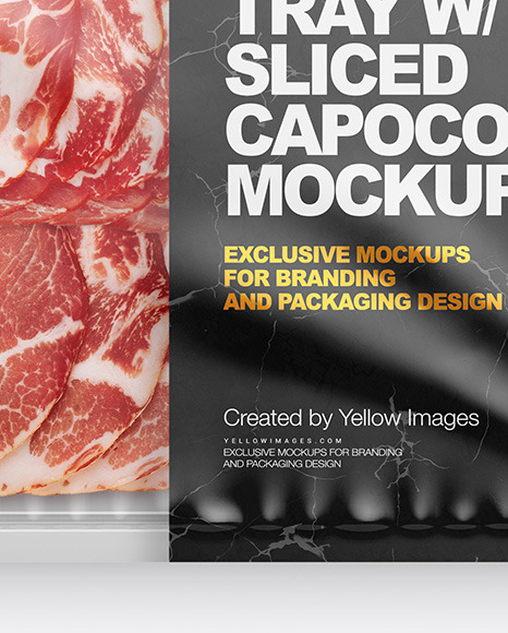 Plastic Tray with Matte Film &amp; Capocollo Mockup