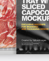 Plastic Tray with Matte Film & Capocollo Mockup