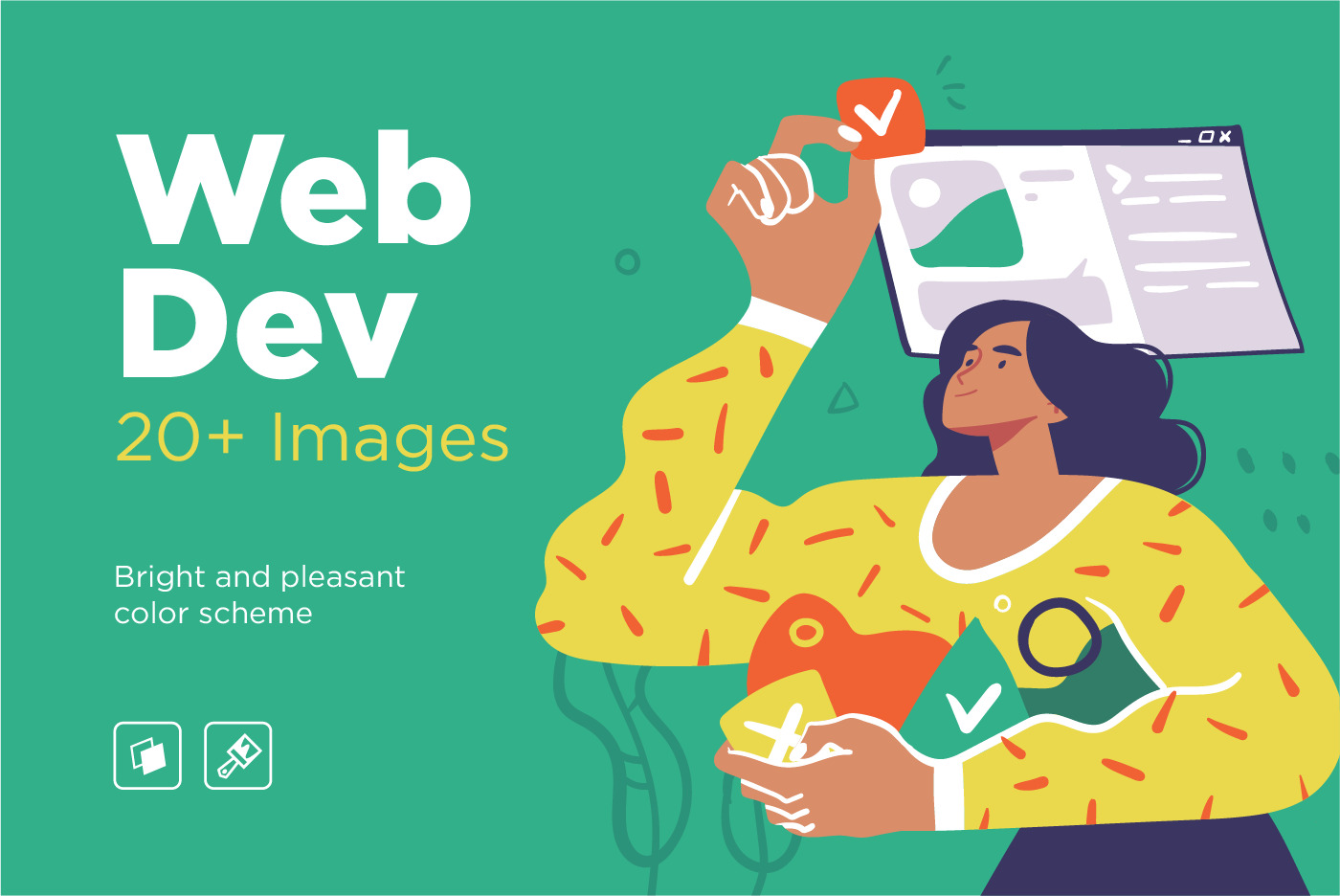 Programming Illustration Set. Different characters working on web and application development Programming Illustration Set. Different characters working on web and application development