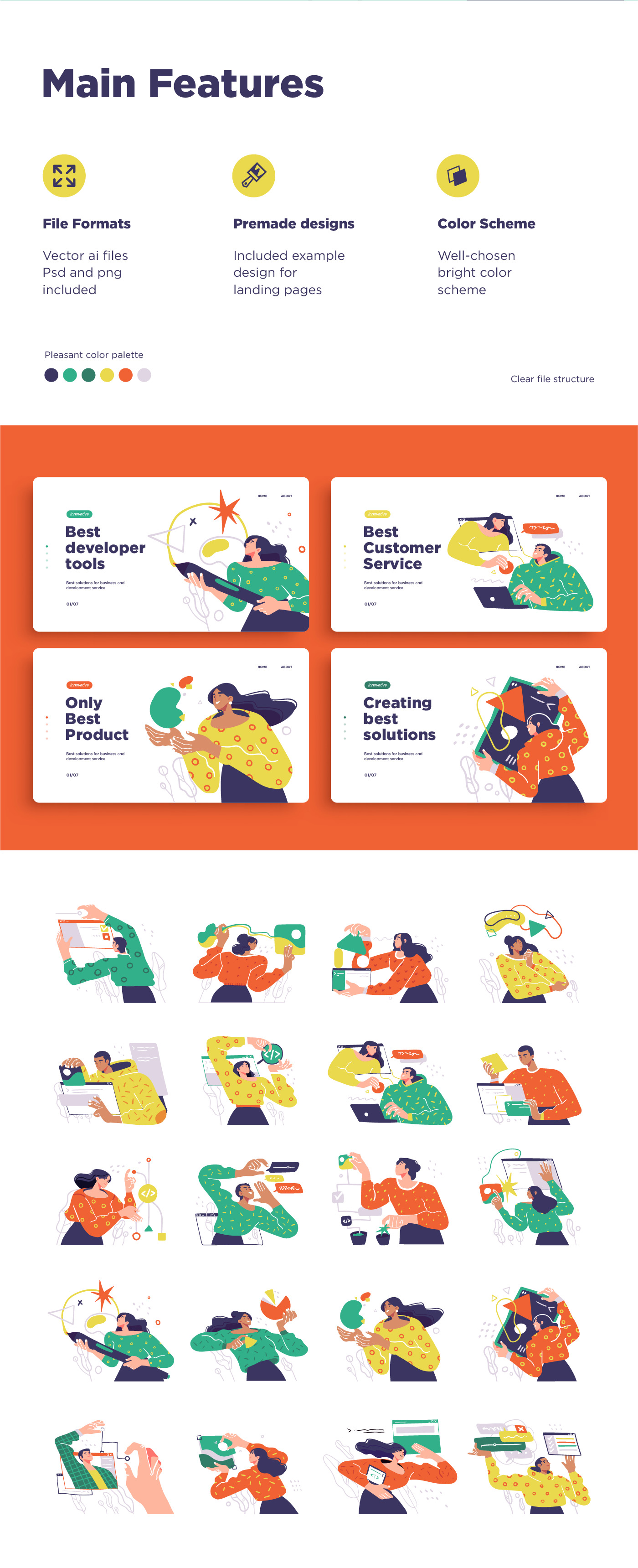 Programming Illustration Set. Different characters working on web and application development Programming Illustration Set. Different characters working on web and application development