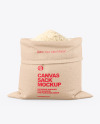 Canvas Sack with Rice Mockup