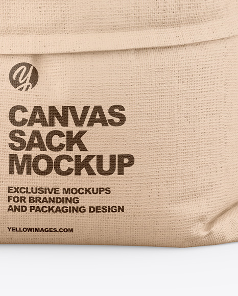 Canvas Sack with Rice Mockup