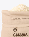 Canvas Sack with Rice Mockup