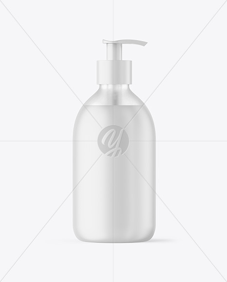 Frosted Cosmetic Bottle with Pump Mockup