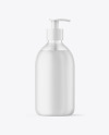 Frosted Cosmetic Bottle with Pump Mockup