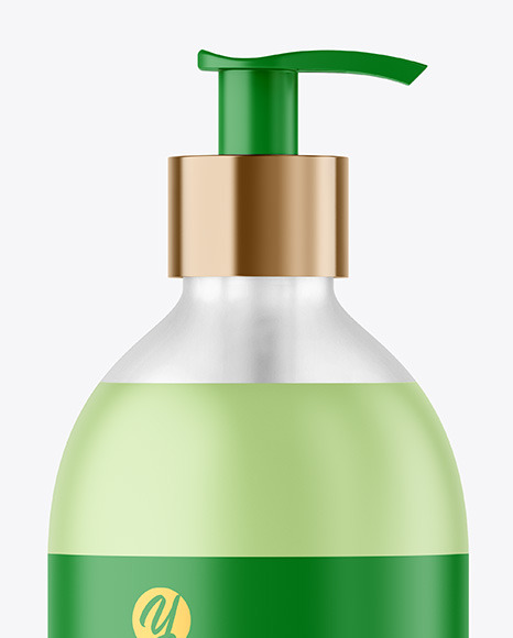 Frosted Cosmetic Bottle with Pump Mockup