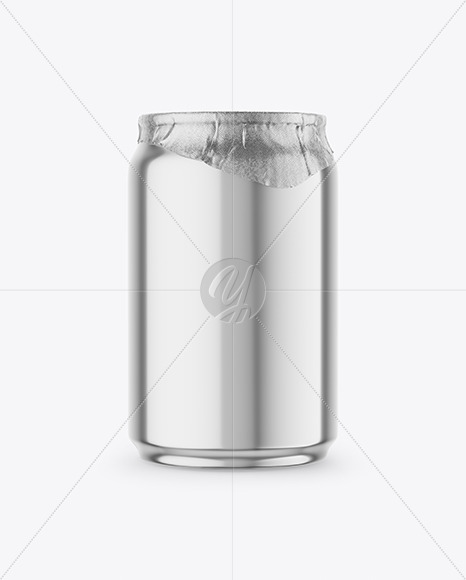 250ml Glossy Metallic Drink Can w/ Foil Lid Mockup