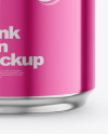 250ml Glossy Metallic Drink Can w/ Foil Lid Mockup