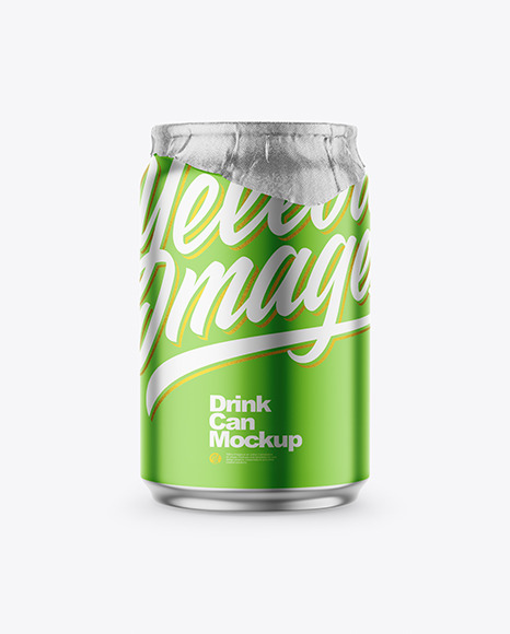 250ml Matte Metallic Drink Can w/ Foil Lid Mockup