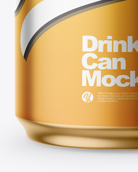 250ml Matte Metallic Drink Can w/ Foil Lid Mockup