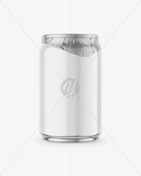 250ml Glossy Drink Can w/ Foil Lid Mockup