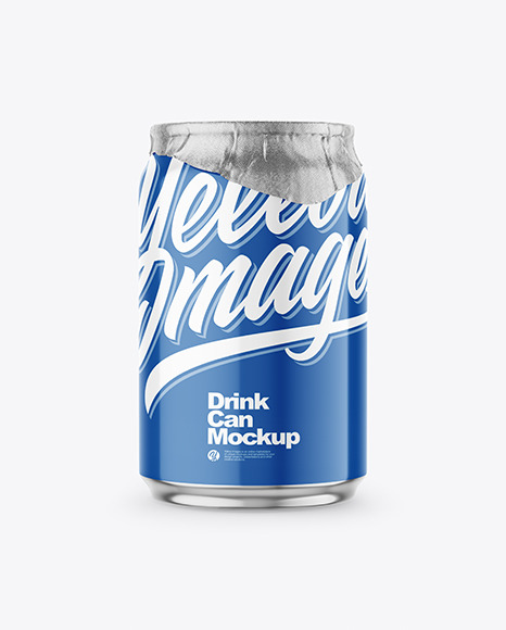 250ml Glossy Drink Can w/ Foil Lid Mockup