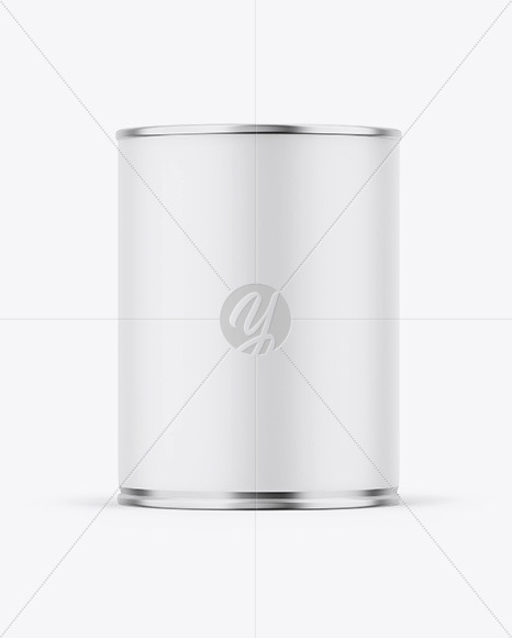 Glossy Metallic Can W/ Matte Label Mockup