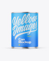 Glossy Metallic Can W/ Matte Label Mockup